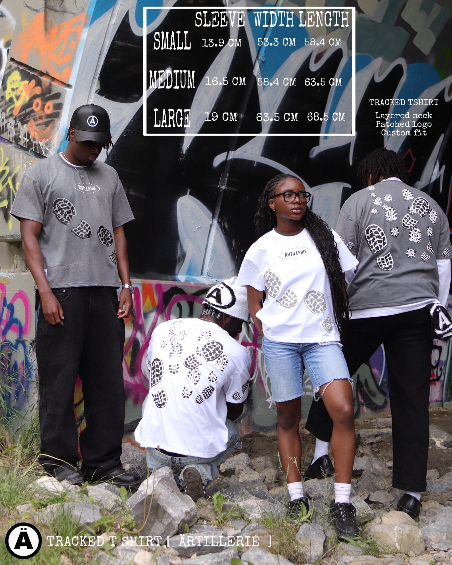 GREY TRACKED T SHIRT