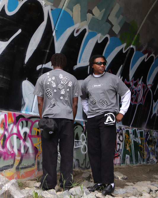 GREY TRACKED T SHIRT